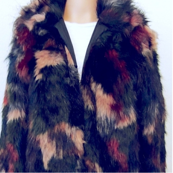 Wildflowers Jackets & Blazers - Wildflower Faux Fur Multicolor Jacket M